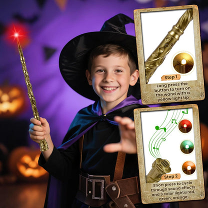 KingVows Light Up Magic Wand with Sound, 2 Pack - Golden
