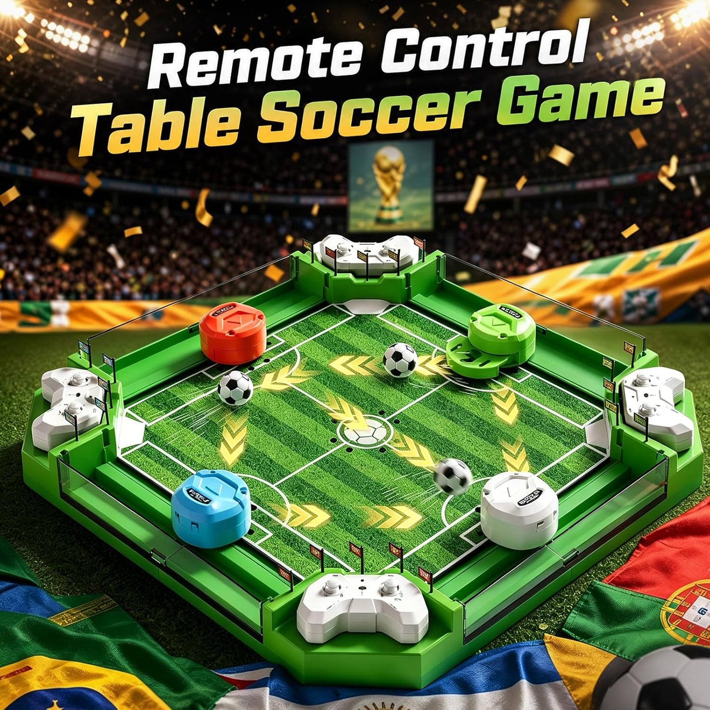 Remote Control Foosball Game – Large 2-4 Player Tabletop Soccer Set for Kids