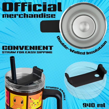 Pokémon Pikachu 33oz Insulated Tumbler with Handle & Straw