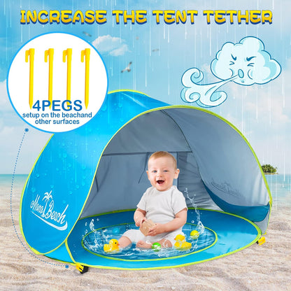 Monobeach Baby Beach Tent – Pop Up Portable UV Sun Shade with Pool