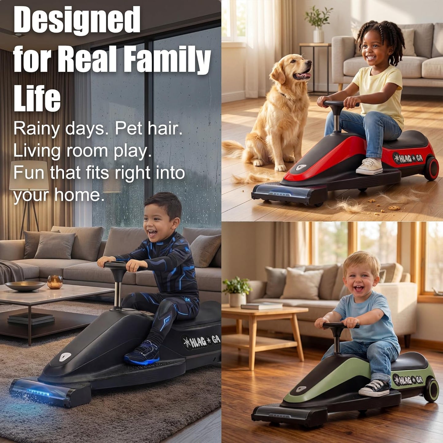 12V Kids Vacuum Go Kart – 2-Speed Electric Ride On Car for Ages 3+