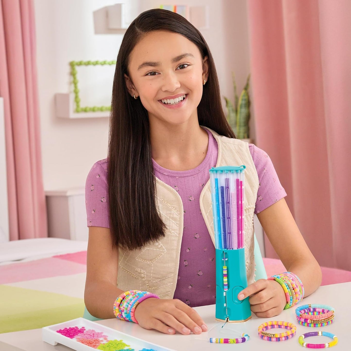 Make It Real Swift Clicks Heishi Bracelet Maker – 2047 Pcs, Ages 8+