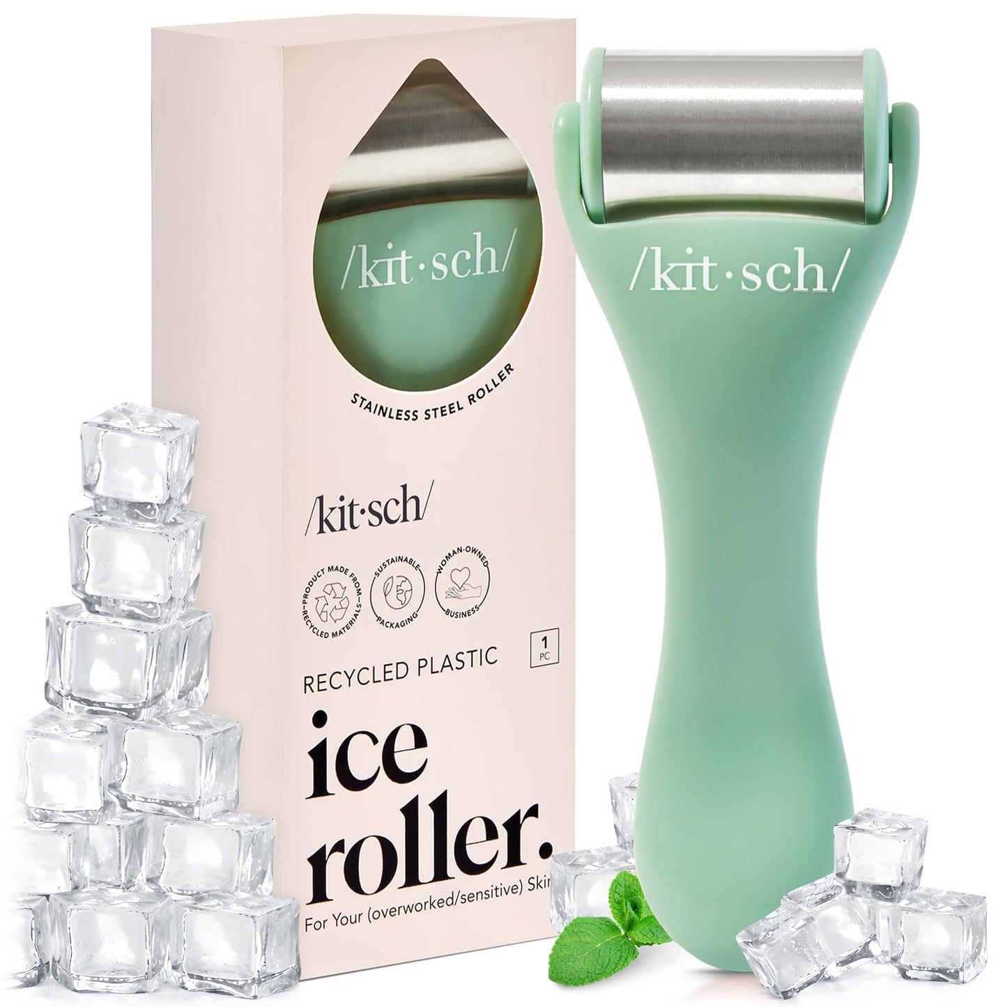 Kitsch Stainless Steel Ice Roller for Face – Cooling Facial & Eye Massager