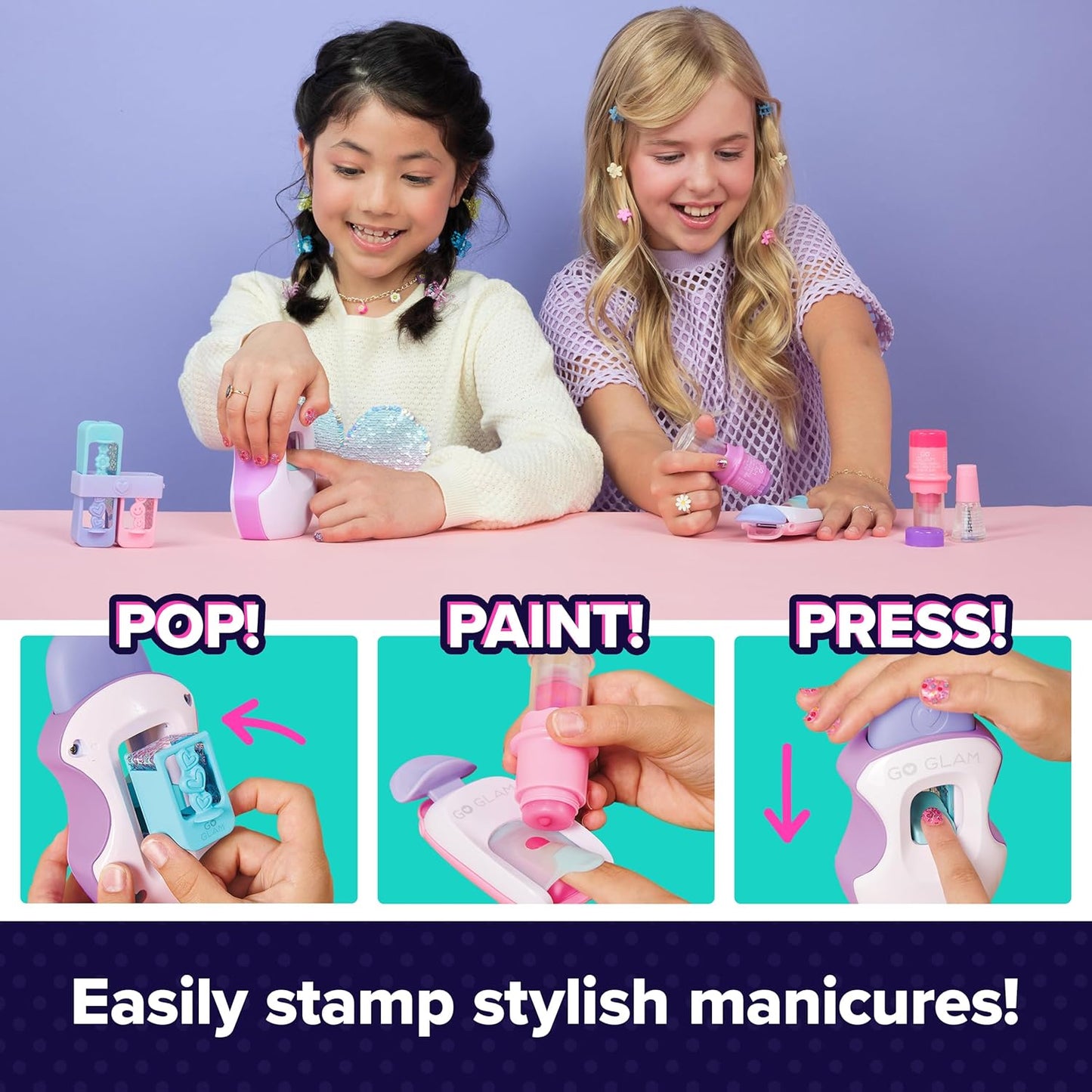 Cool Maker GO Glam Studio Nail Kit – Nail Stamper for Kids, Ages 7+