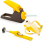 Banana Loca kitchen gadget coring and filling a banana in its peel with spread
