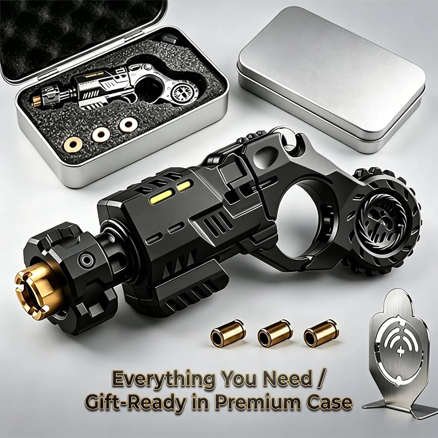 Metal Fidget Spinner Gun – EDC Alloy Stress Relief Fidget Toy for Adults