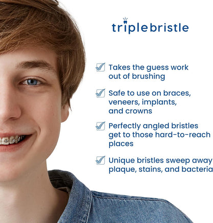 Triple Bristle Sonic Toothbrush – 3-Sided Rechargeable Electric Toothbrush