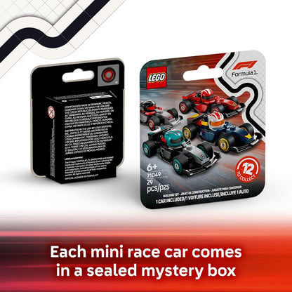 LEGO F1 Collectible Race Cars 6-Pack - Mystery Building Set for Kids, Party Favors & Gift, Ages 6+