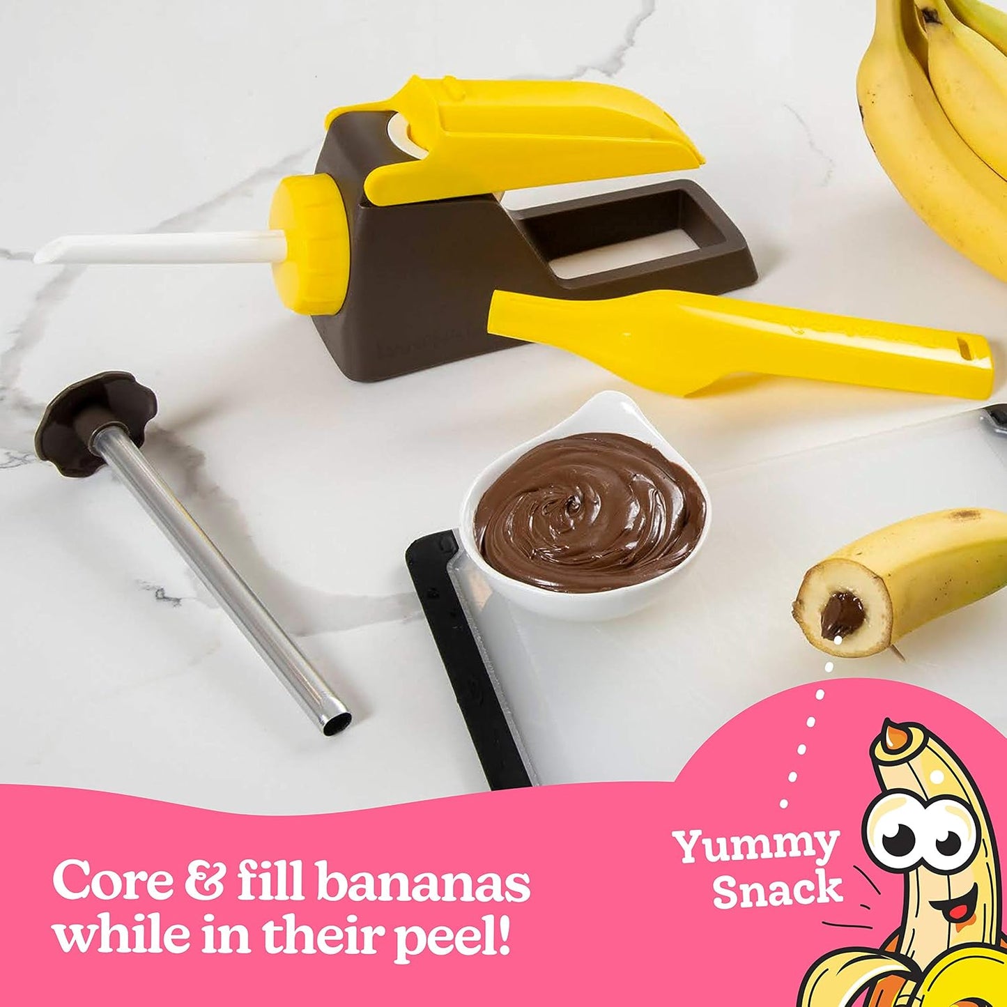 Banana Loca Kitchen Gadget – Core & Fill Bananas in the Peel