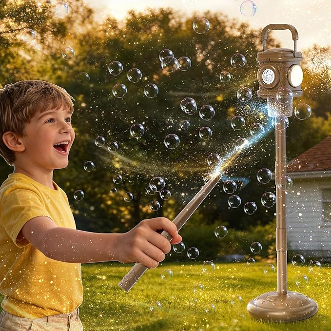 Automatic Disco Bubble Machine – 360° LED Bubble Blower Toy for Kids