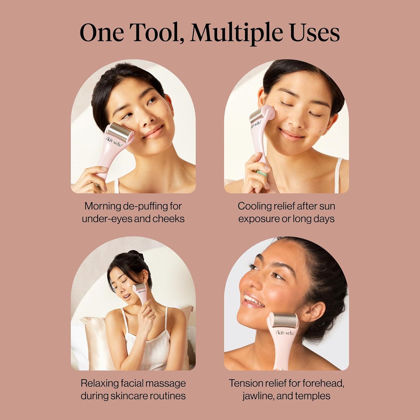 Kitsch Stainless Steel Ice Roller for Face – Cooling Facial & Eye Massager