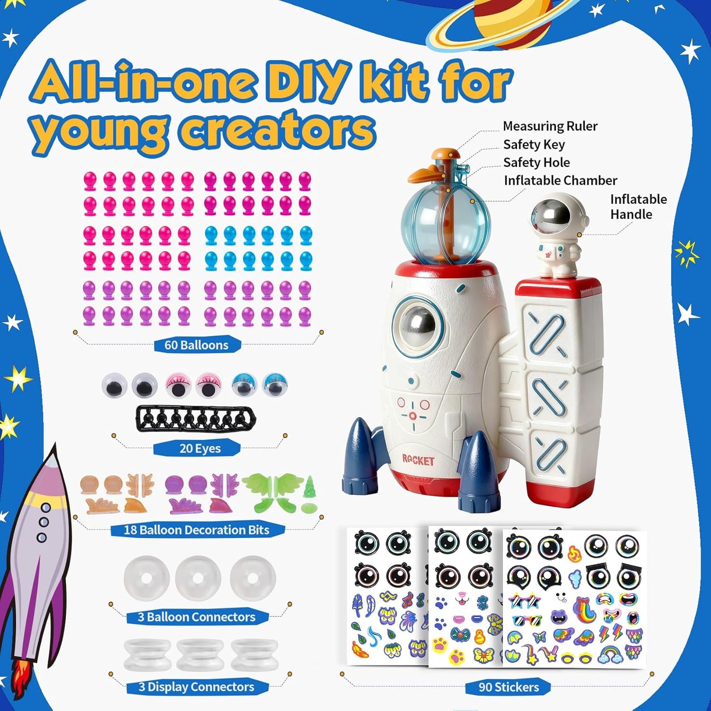 DIY Balloon Decoration Craft Kit for Kids – 195 Pcs Art Set Ages 3+