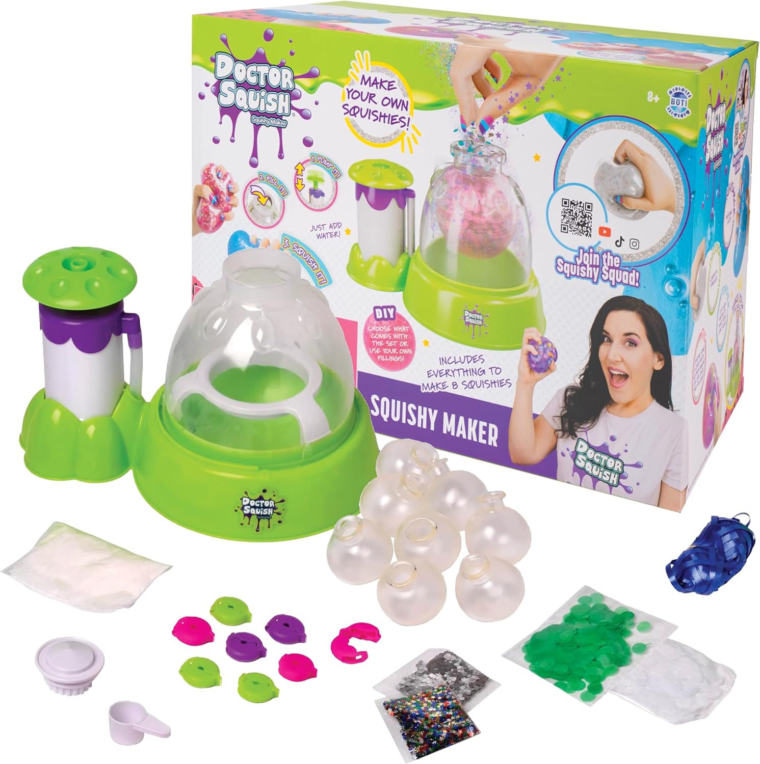 Doctor Squish squishy maker station DIY kit with sparkles and slime powder for kids