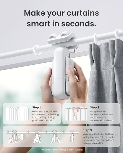 SwitchBot Automatic Curtain Opener – Smart Bluetooth Motorized Curtain Robot