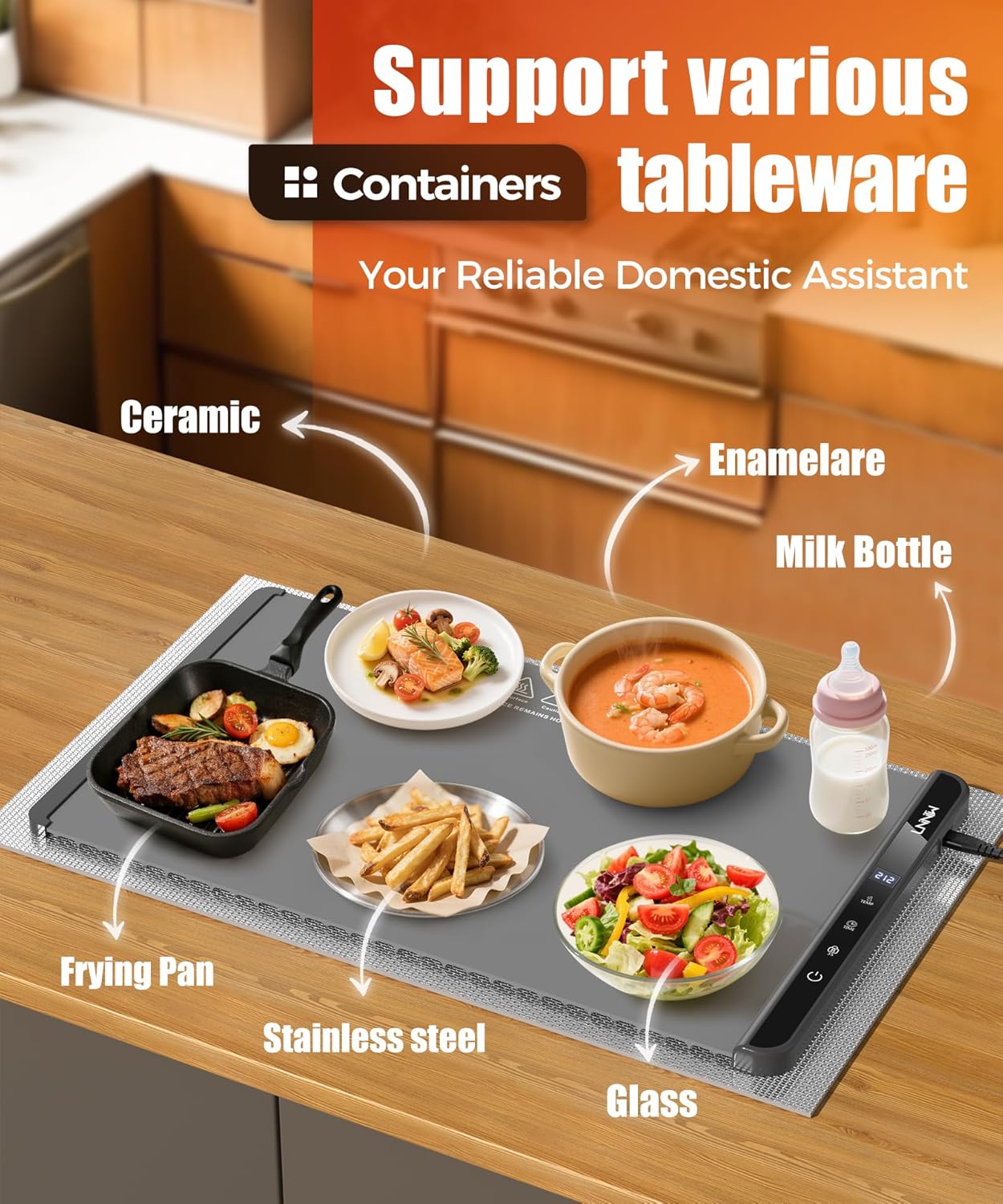 Electric Food Warming Mat – Warming Tray with Temperature Control & Timer