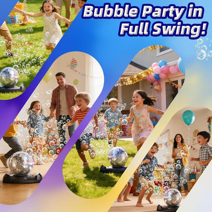 Automatic Disco Bubble Machine – 360° LED Bubble Blower Toy for Kids