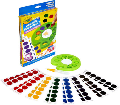 Crayola watercolor paint set with 96 paint chips, refillable water brush and reusable palette