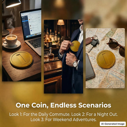 Retro Gold Coin NFC Card Holder - Tap to Pay Coin, 3D Printed