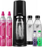 SodaStream TERRA black sparkling water maker bundle with CO2 cylinders bottles and flavor drops