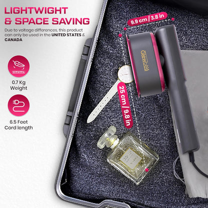 2-in-1 Travel Garment Steamer & Iron – Handheld Portable Clothes Steamer