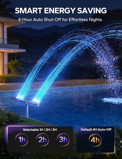 Solar Pool Fountain with LED Lights – Automatic Floating Waterfall Aerator