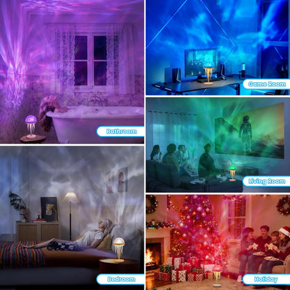 Jellyfish Lamp & Ocean Wave Projector – 2-in-1 Rechargeable Water Ripple Light