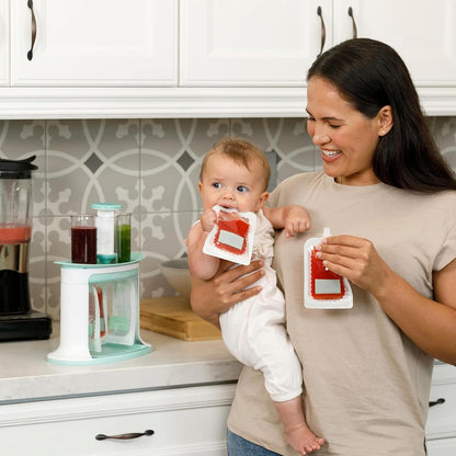 Baby Food Pouch Filling Station – Press & Store Set with 5 Reusable Pouches