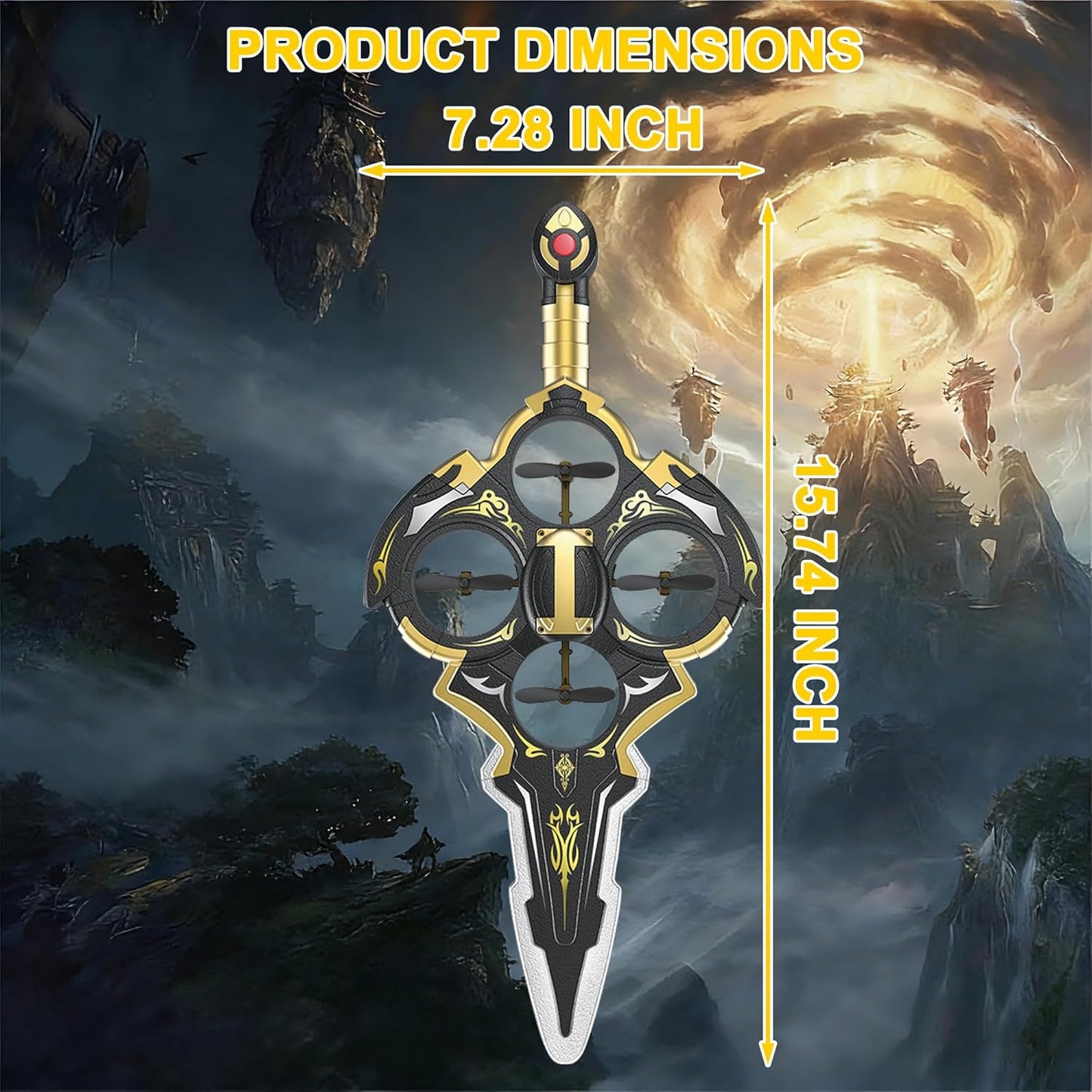 Flying Sword Drone – RC Toy with LED Lights & 360° Flips, Ages 8+