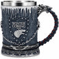 Viking horn style beer mug with 3D resin design and stainless steel interior, personalized engraved tankard for beer and coffee
