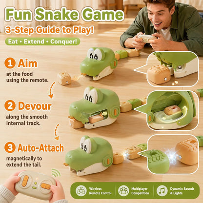 Remote Control Magnetic Snake Toy – Light-Up Eating Snake Game for Kids
