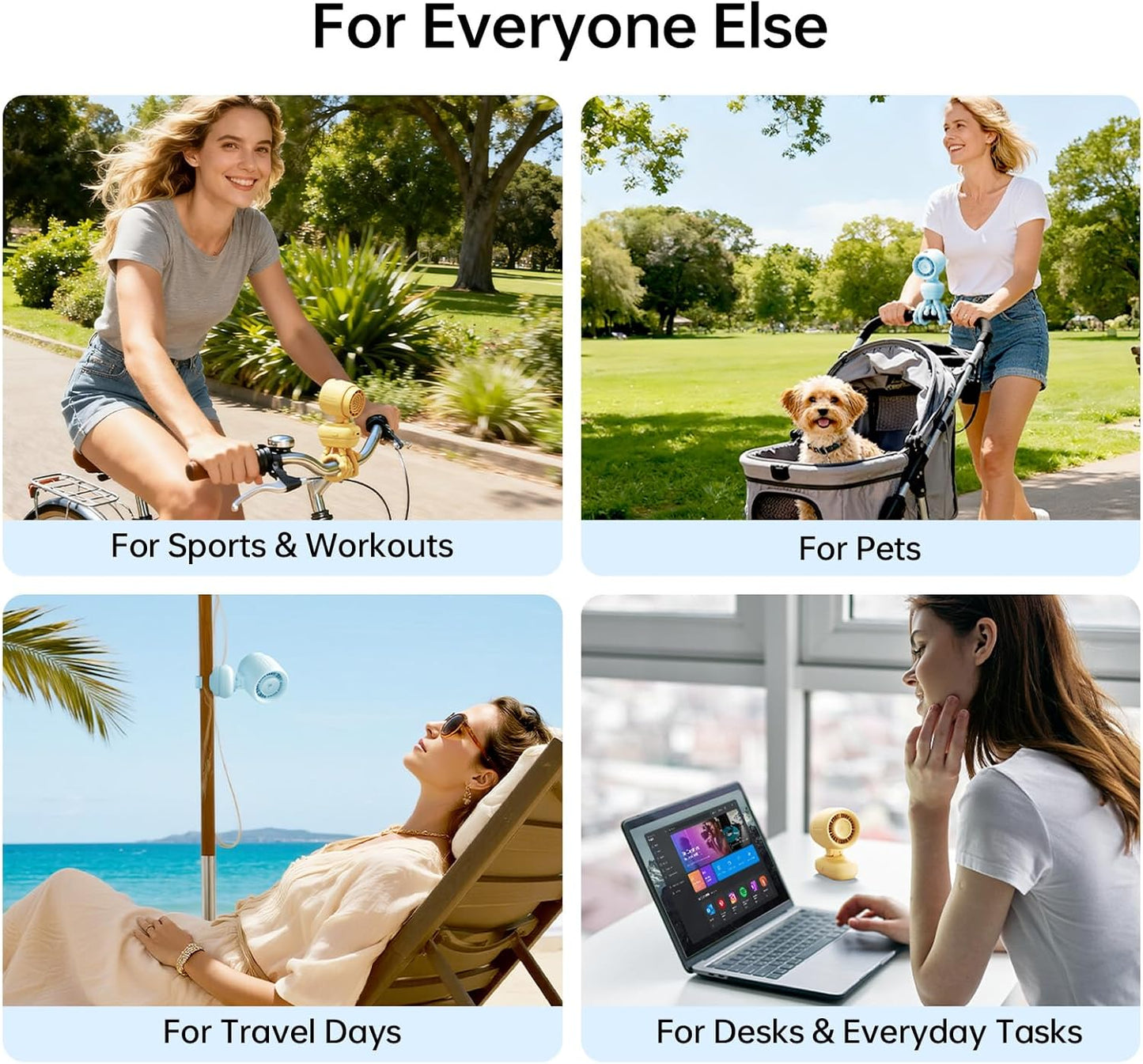 Portable Stroller Fan – 5000mAh Rechargeable Clip Fan with Night Light