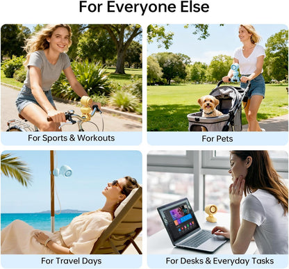 Portable Stroller Fan – 5000mAh Rechargeable Clip Fan with Night Light
