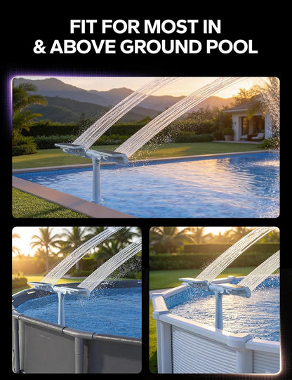 Solar Pool Fountain with LED Lights – Automatic Floating Waterfall Aerator