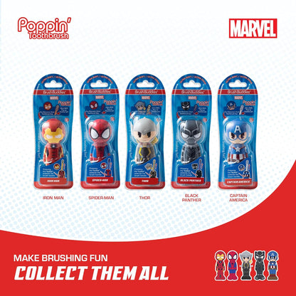 Marvel Kids Toothbrush with Pop Cover – Brush Buddies Soft Bristle Toothbrush