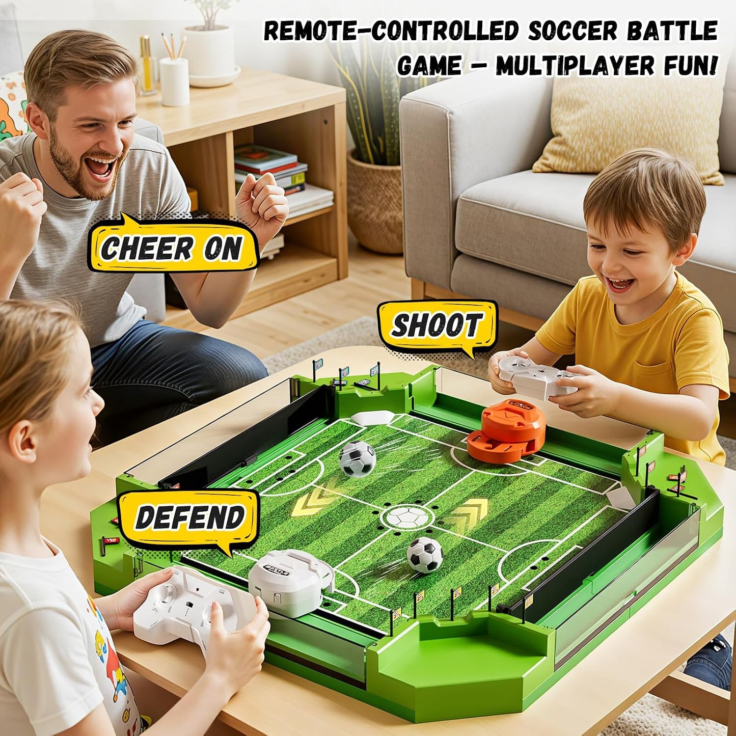 Remote Control Foosball Game – Large 2-4 Player Tabletop Soccer Set for Kids