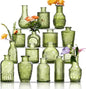 Glass Bud Vases Set of 16 – Small Clear Vintage Vases for Wedding Decor