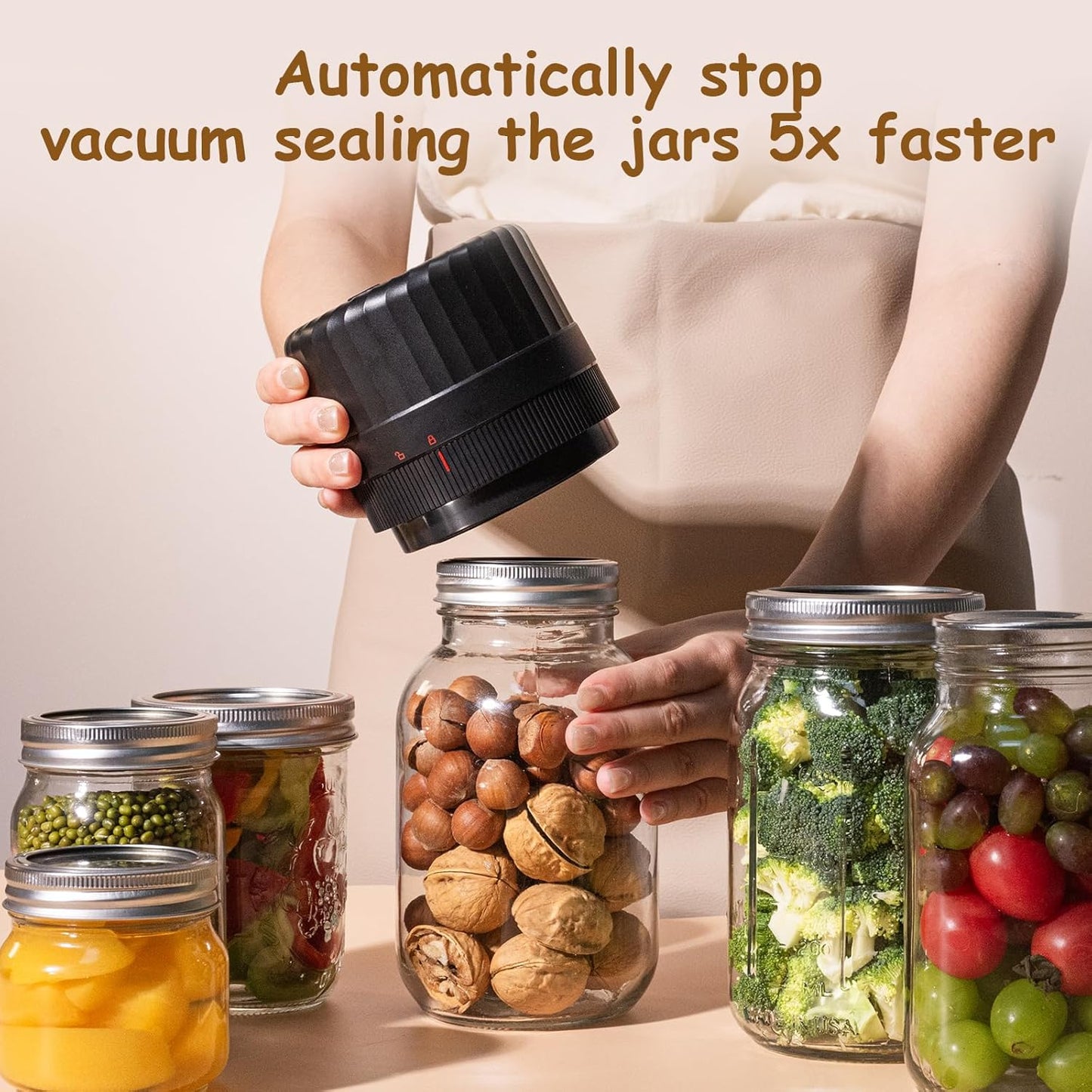 Electric Mason Jar Vacuum Sealer – Automatic Rechargeable Jar Sealer Kit