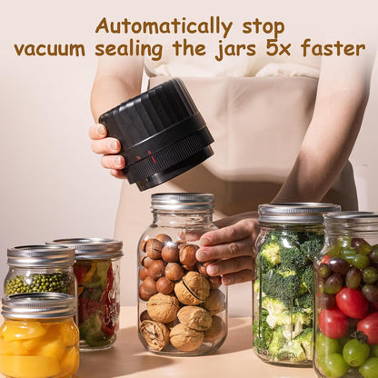 Electric Mason Jar Vacuum Sealer – Automatic Rechargeable Jar Sealer Kit