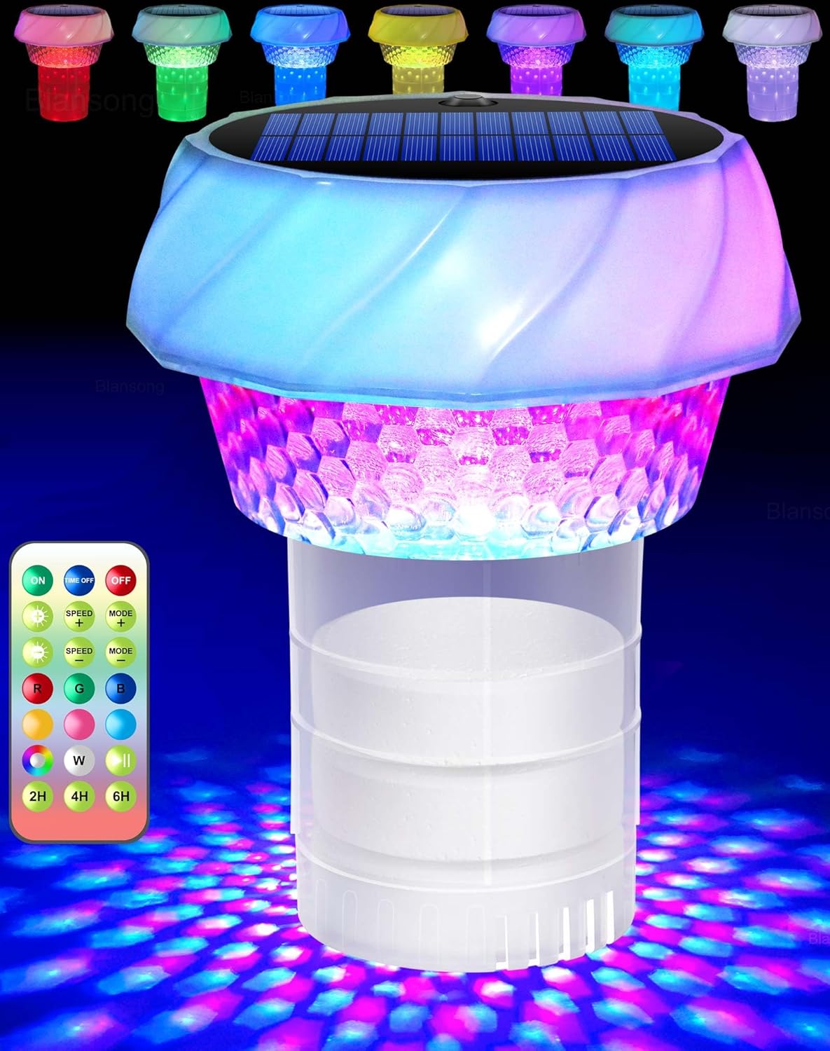 Solar Pool Chlorine Floater – Color Changing Dispenser with Remote & Timer