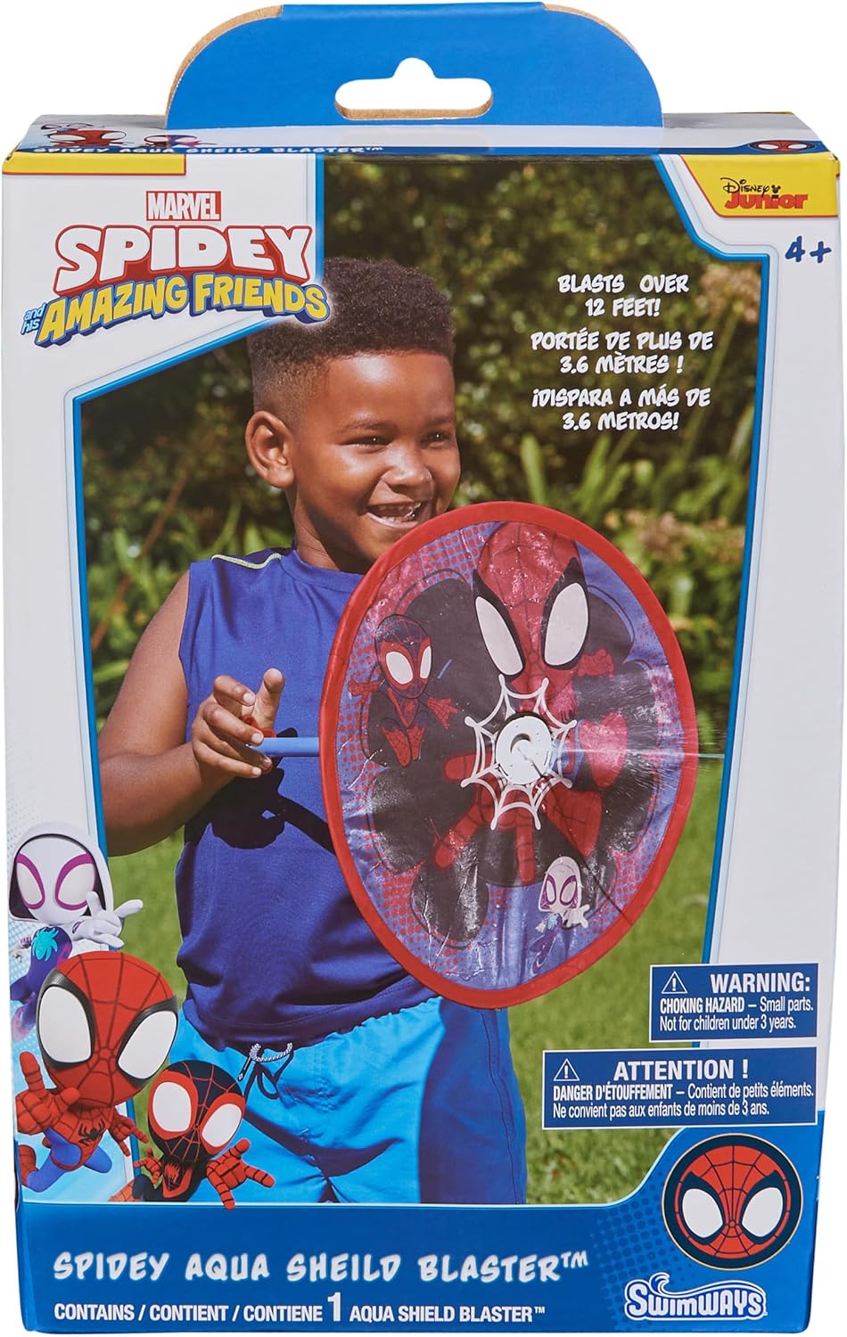 Marvel Spidey Aqua Shield Blaster – Kids Water Gun with Shield