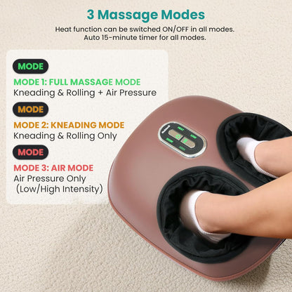 Nekteck Shiatsu Foot Massager – Deep Kneading with Heat & Air Compression