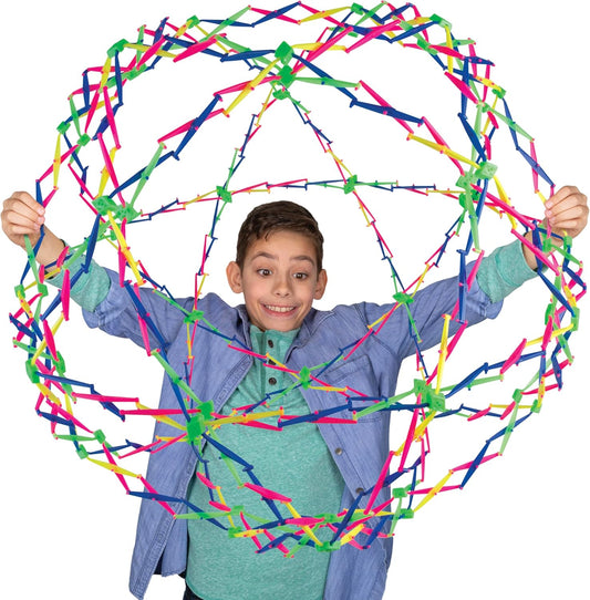 Rainbow Hoberman Sphere Extreme expandable ball shown expanded to full size