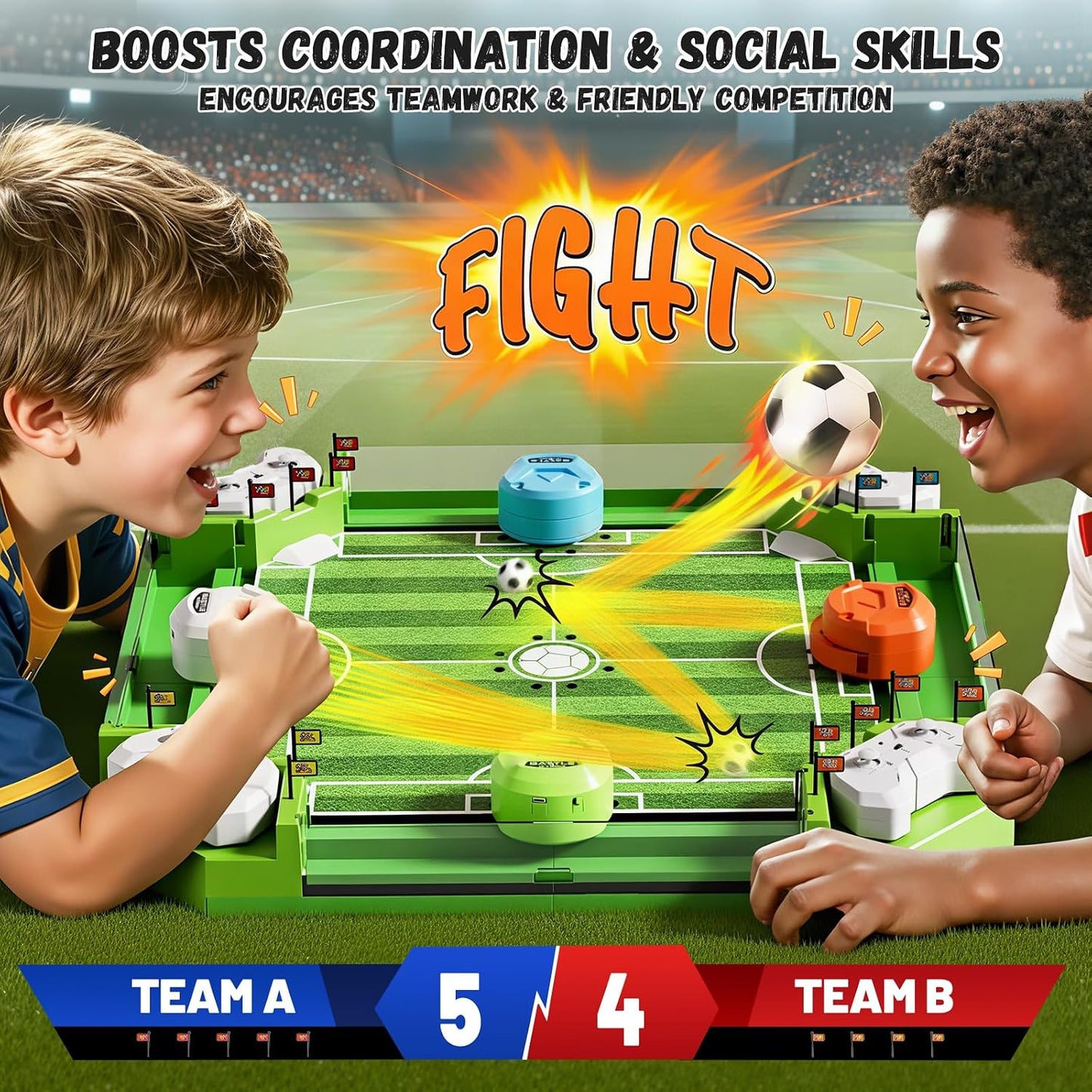 Remote Control Foosball Game – Large 2-4 Player Tabletop Soccer Set for Kids