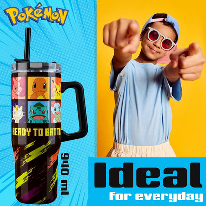 Pokémon Pikachu 33oz Insulated Tumbler with Handle & Straw