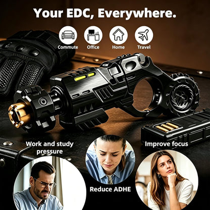 Metal Fidget Spinner Gun – EDC Alloy Stress Relief Fidget Toy for Adults