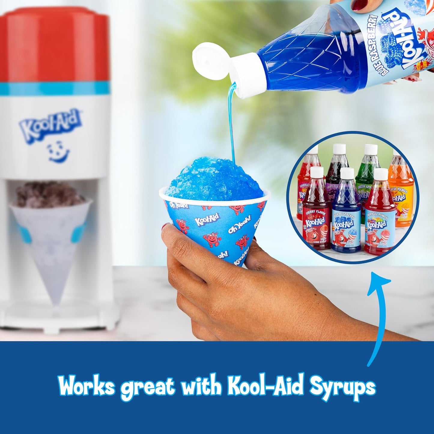 Kool-Aid Shave Ice & Snow Cone Machine – Ice Shaver for Slushies & Frozen Treats