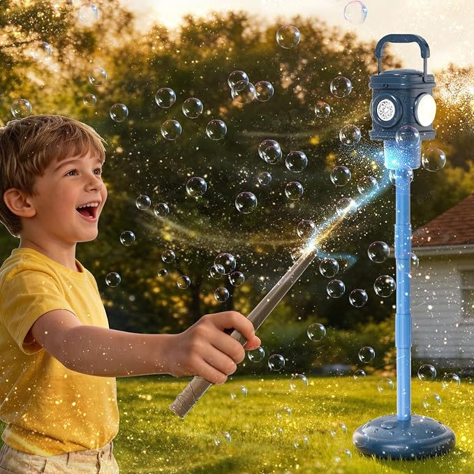 Automatic Disco Bubble Machine – 360° LED Bubble Blower Toy for Kids