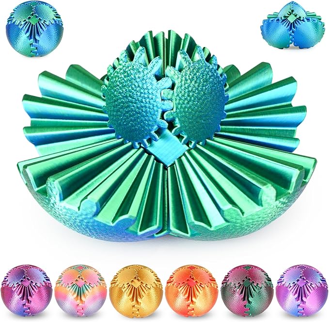 Gear Sphere Fidget Toy – 3D Printed Interlocking Gear Ball