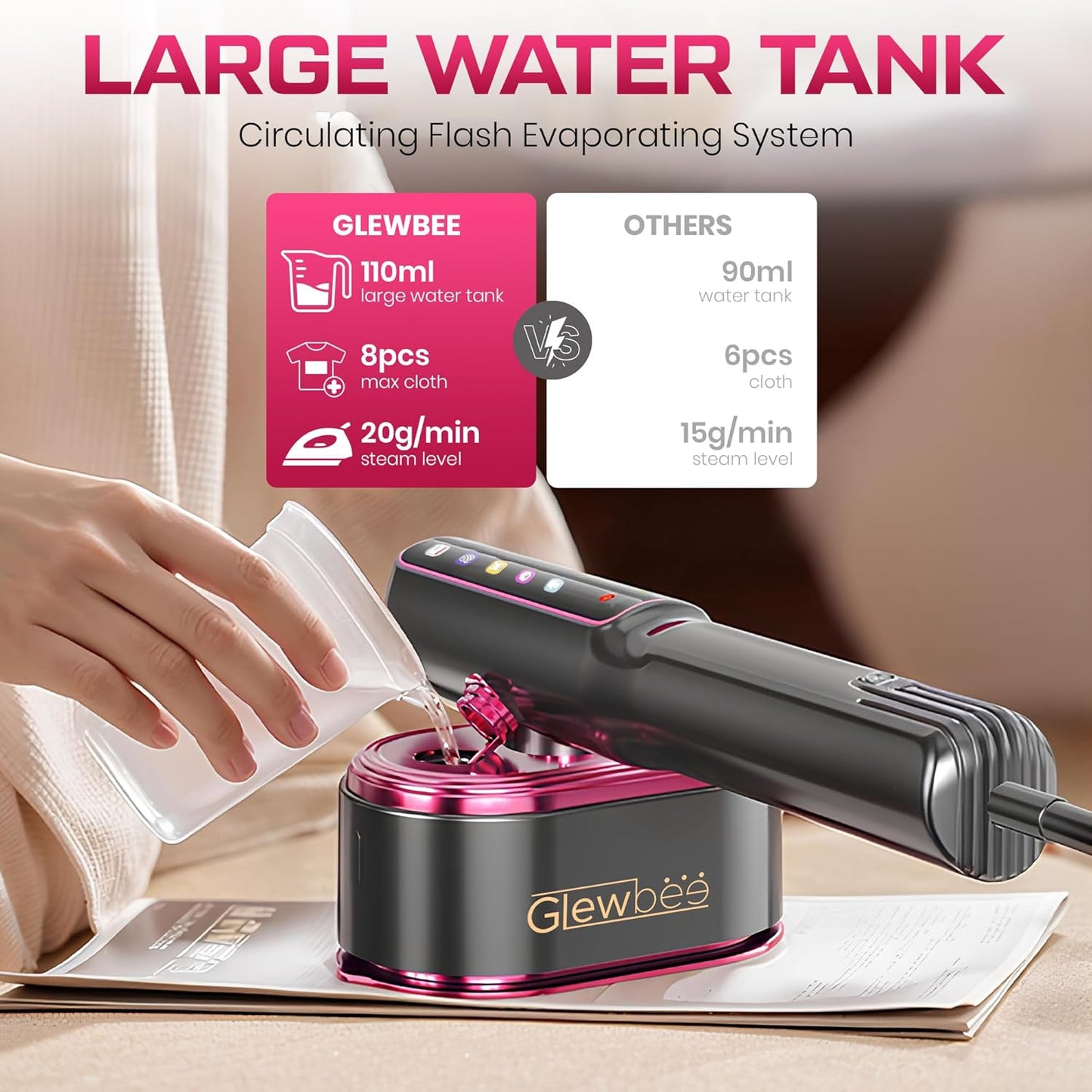 2-in-1 Travel Garment Steamer & Iron – Handheld Portable Clothes Steamer