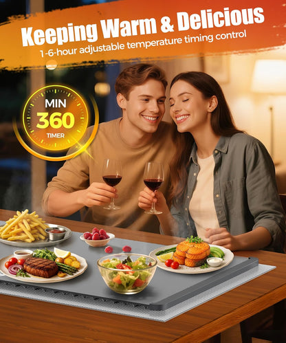 Electric Food Warming Mat – Warming Tray with Temperature Control & Timer